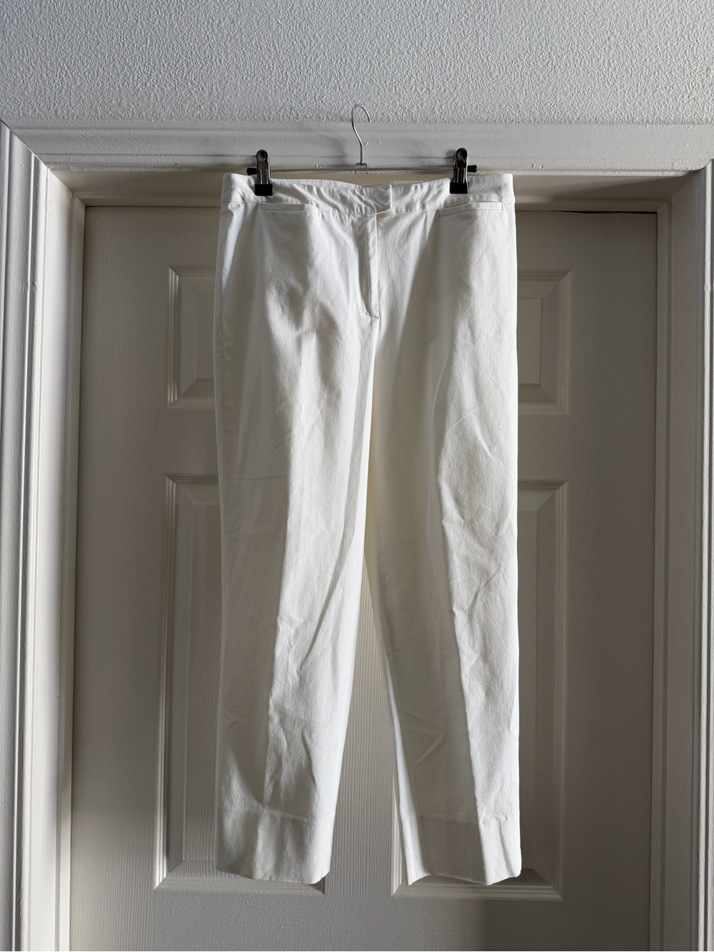 Piazza Sempione Brigitte White Straight Leg Trousers
